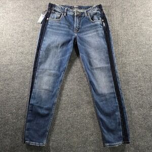 Silver Jeans Co Vintage Slim Indigo Side Stripe Denim Jeans W26 L27 NWT